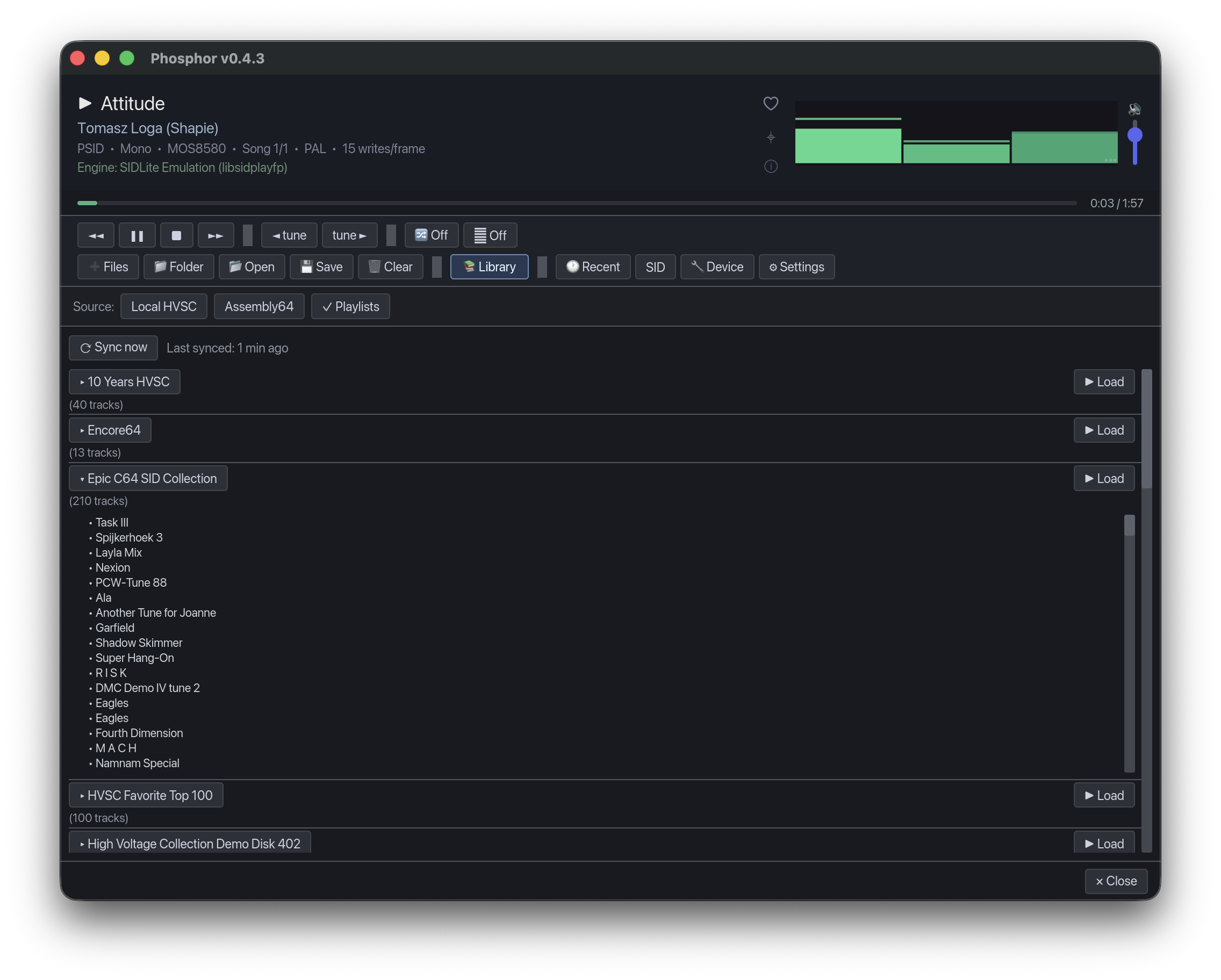 Published Playlists view with track preview expanded